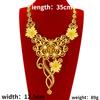 Luxury Yellow Gold Plated Flowers Pendant Necklaces Chain for Women Bride Gold Necklace Female Pendants Wedding Jewelry Gifts