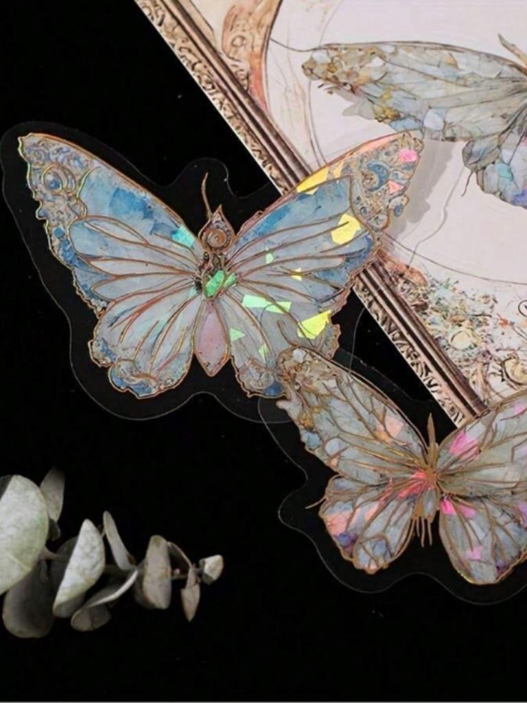 1 упаковка/20 штук розовый кристалл бабочка трехмерная бабочка блокнот DIY декоративная наклейка мусорный дневник