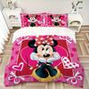 Minnie Mouse Heart Love Print 3Pcs Bedding Setduvet Cover With 2 Bedropillowcase Home Birthday Gift