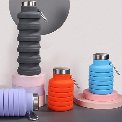 Портативная силиконовая бутылка для воды, выдвижная складная кофейная бутылка, стаканчики, походные принадлежности, складные спортивные бутылки