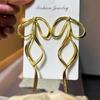 Bowknot Pendant Studs Earrings Butterfly Knot Earwears Ornament for Daily Wear