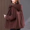 Women's Fleece-Lined Hooded Parka - New Winter Style, Warm & Casual for Middle-Aged Moms
