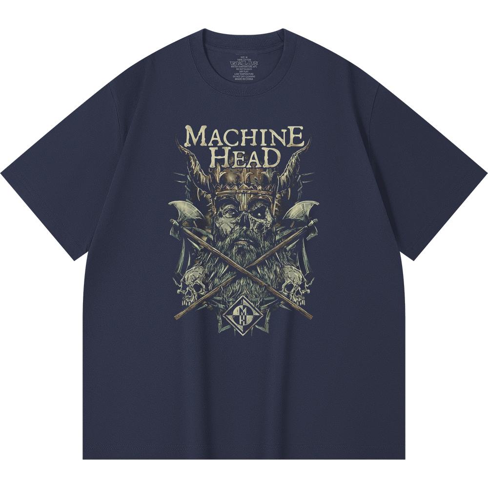 Хлопковая футболка плотностью 230 г/м² 100% Хлопок Heavy Metal Футболка с принтом рок-группы Популярная музыка Унисекс Тяжелая хлопковая футболка