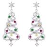 2024 Autumn/Winter Colorful Diamond Christmas Tree Stud Earrings - Elegant, High-End Women's Fashion Jewelry