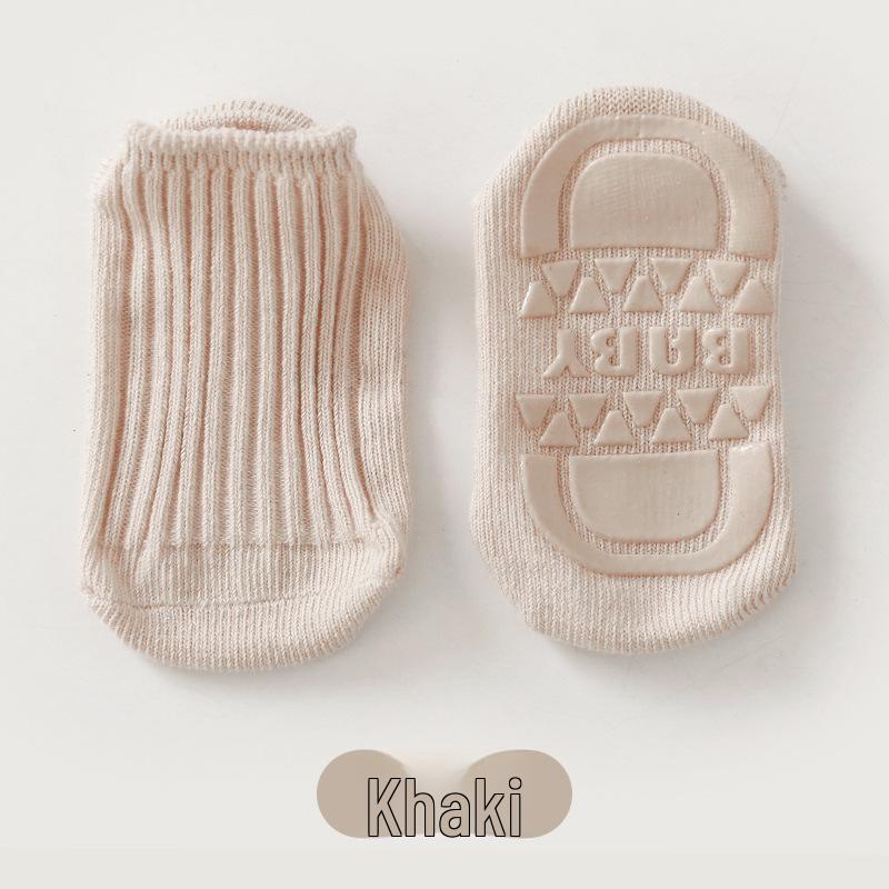 Spring/Summer Anti-Slip Combed Cotton Baby Socks - Infant Walking Floor Socks