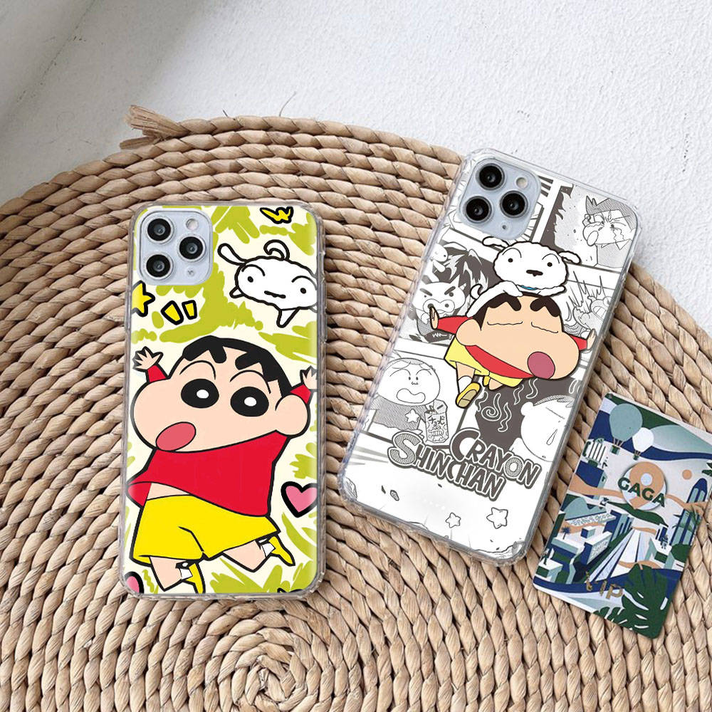 Чехол DT43 Crayon Shin Chan для Samsung A04 A14 A23 A34 A54 M23 M33 M52 M53 Realme 10 9 C30S C35 C55 VIVO Y02S Y21 Y33S Y51 X80 Pro Прозрачная крышка