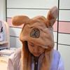 Шапка с двигающимися ушами капибары, плюшевая плюшевая шапка, игрушки, мультяшная прыгающая шапка, вечеринка