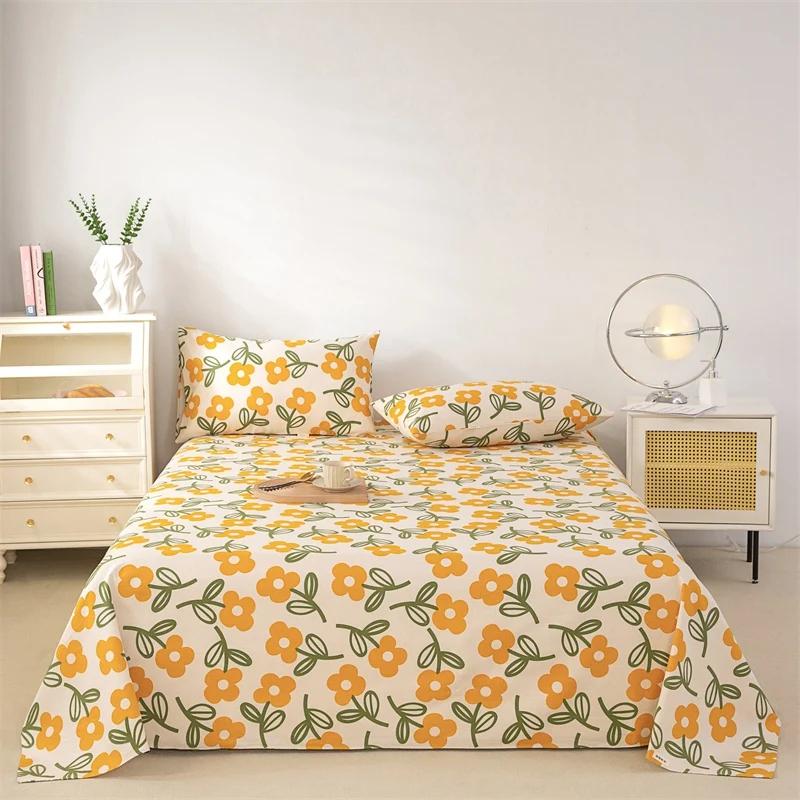 Cute Cartoon Panda Bed Sheet Set Cotton Thickened Green Plaid Bed Cover Soft Breathable 3Pcs Bedding Set for Kids Boys Girls