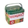 2pcs Decorative Christmas Candy Boxes Handheld Candies Organizers Portable Sweets Tins with Handle for Family Gathering