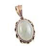 Natural Aquamarine Gemstone 925 Solid Sterling Silver TwoTone Pendant 1.50" m6D35