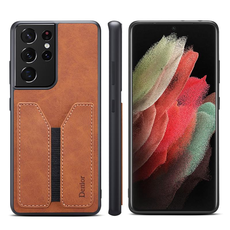 Роскошный чехол из мягкой кожи для телефона Samsung Galaxy S24 S23 FE S22 S21 S20 Ultra Plus S10 Note 20 Note 9 A05S с карманом для карт