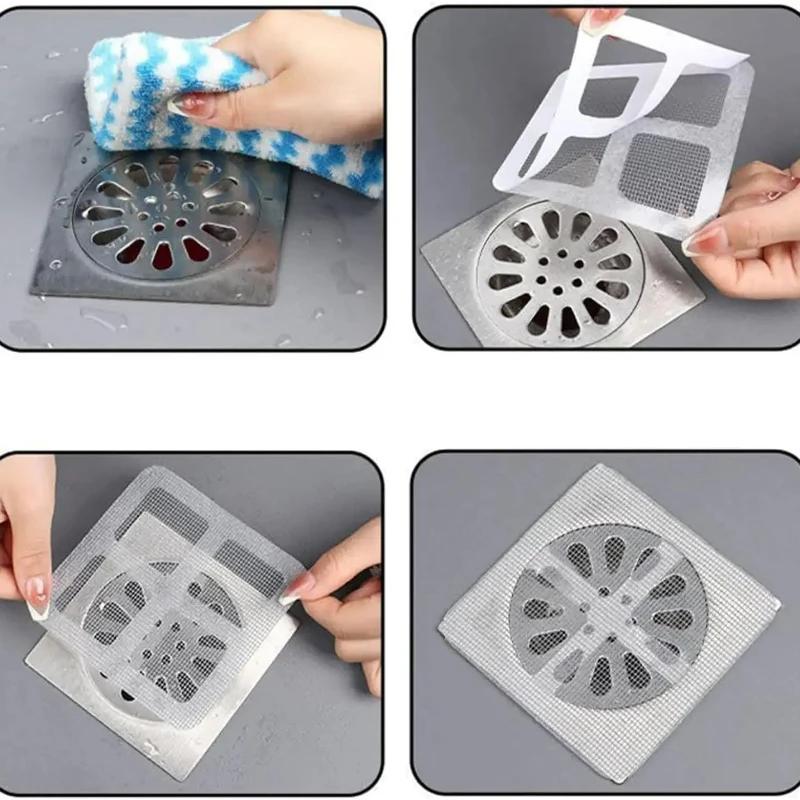 10-100 шт. Одноразовый уловитель волос для слива душа, сетчатые крышки для душа, напольный слив для раковины, фильтр, пробка для волос для ванной комнаты, кухни