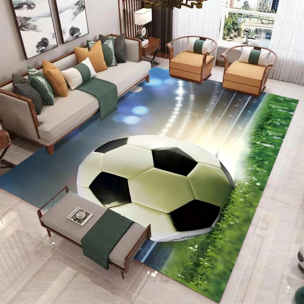 Football Area Rug Soccer Ball Sports Rugs for Living Room Floor Mat,Competitive Games Carpet,Home Decor Non-Slip Carpet for Home