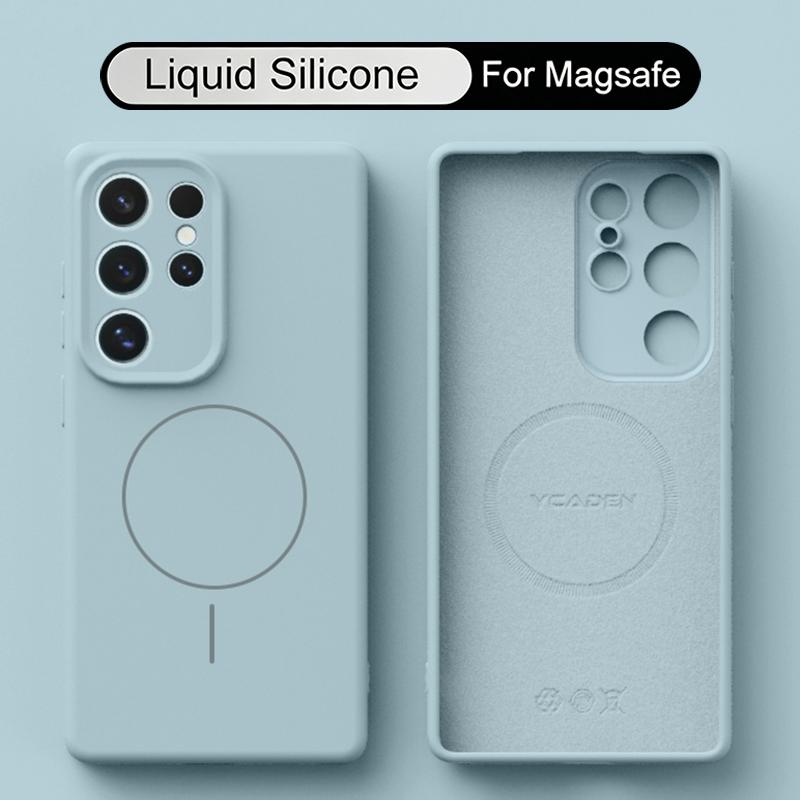 Чехол S25 Ultra Магнитный Для Magsafe Жидкий Силикон Мягкая Крышка Телефона Для Samsung Galaxy S26 Ultra S25 S24 S23 S22 Plus Capa