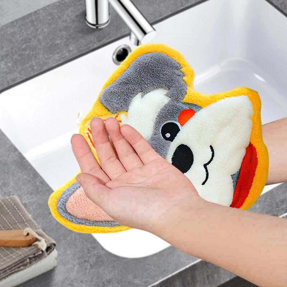 Thickening Hand Towel Dog Shaped Kid Towel Kawaii Kitchen Handkerchief  Bathroom