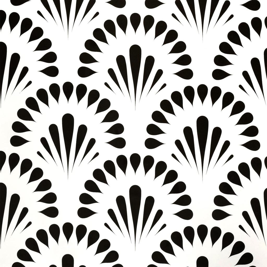 Черно-белые современные обои Декоративные настенные Съемные Самоклеящиеся Лепестковый узор Геометрическая Контактная бумага ПВХ наклейка