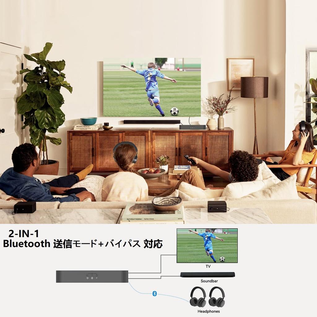 eppfun LE Audio Compatible Bluetooth Transmitter for TV Optical Compatible Low Latency Bluetooth Transmitter Stable Connection APTX-Adaptive 5.4