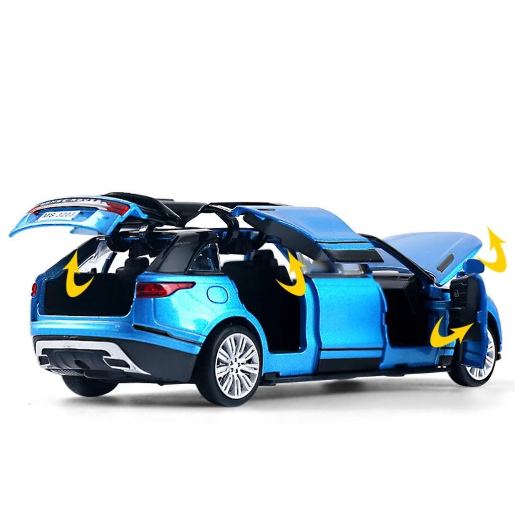 1/32 Range Rover Velar Удлиненный Лимузин из Сплава Металлическая Литая Модель Автомобиля Мигающий Музыкальный Детская Игрушка Транспортные Средства Подарок