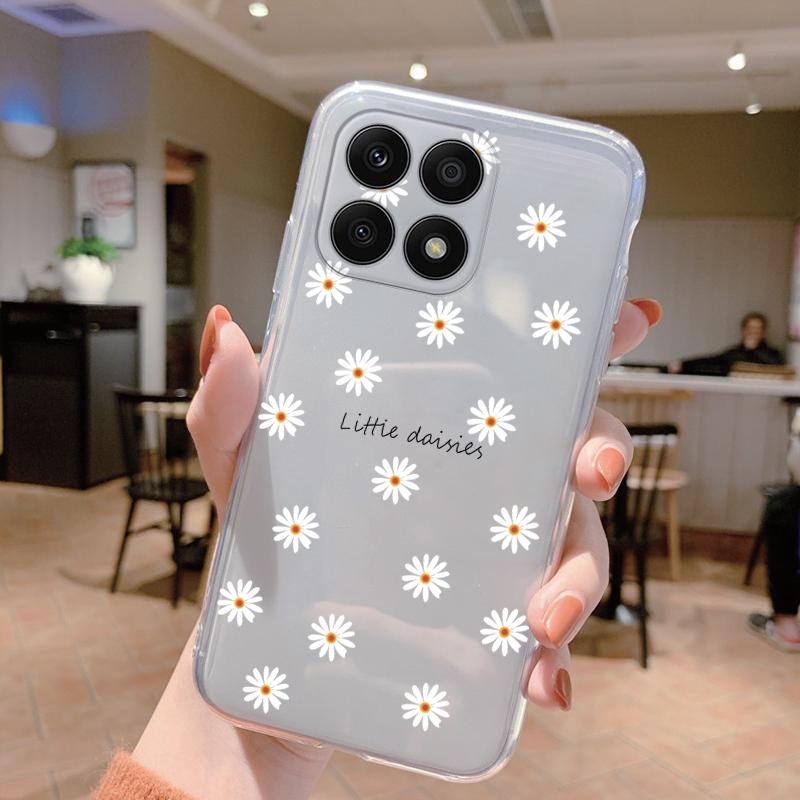 Прозрачный чехол для Honor X8a Ударопрочная накладка Мультяшный милый кот Мягкий силикон Fundas для HonorX8a X 8A Прозрачный 6.7'' Сумки Coque