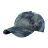 Vintage Washed Denim Baseball Cap Women Ethnic Jacquard Hard Top Hat Retro Sun Protection Peaked Cap Outdoor Casual Hat