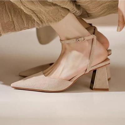 Мода Лето Новые остроносые модные однорядные босоножки с пряжкой и небольшим носком Женские удобные туфли для банкета Туфли-лодочки Mujer Zapatos