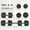 Adjustable Weight Barbell & Dumbbells Set Free Weights Strength Muscle Exercise Home Gym Training, Black and Green