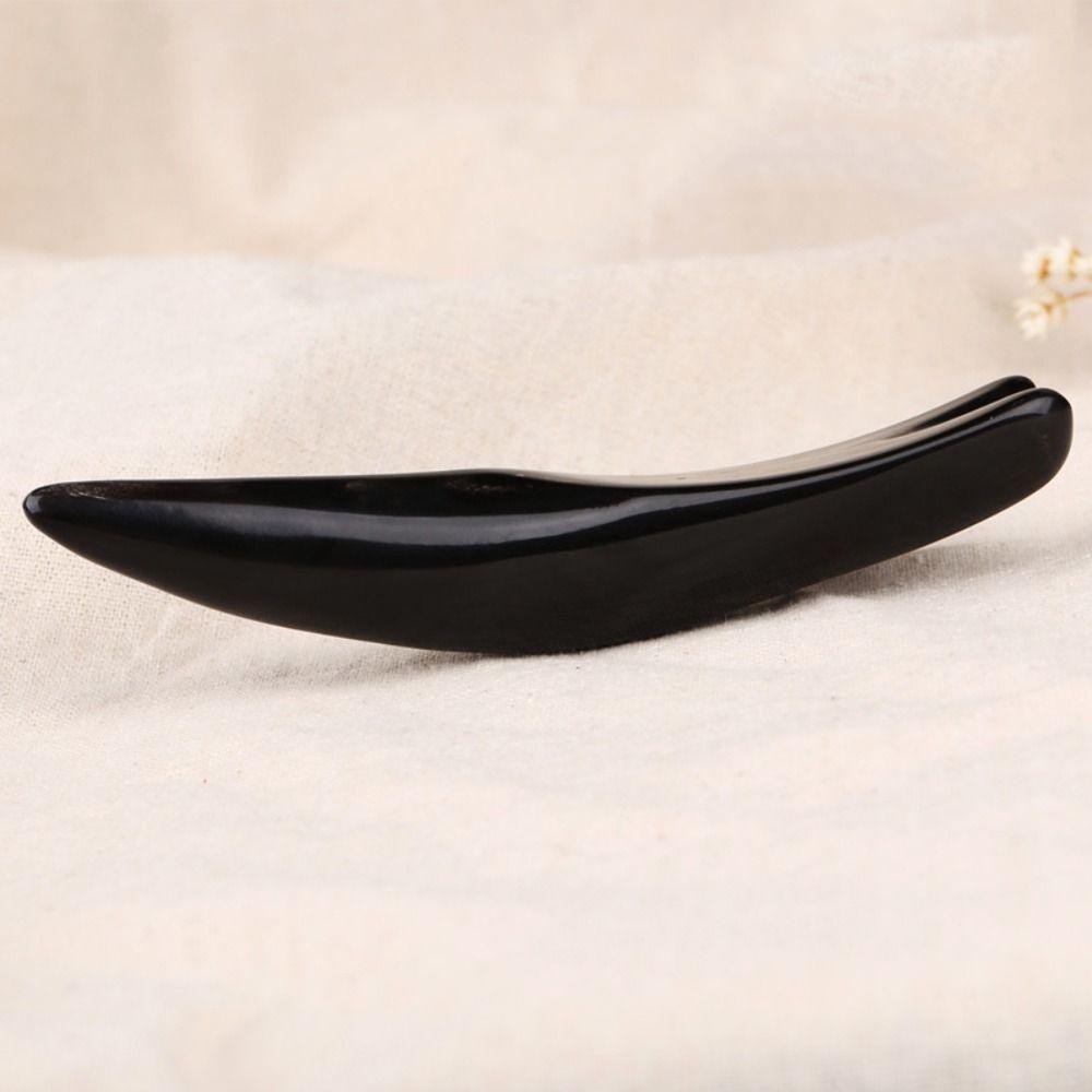Large Massage Scraping Bar Handhold Trigger Point Black Buffalo Horn Massage Stick Whole Body Massager Nose Scraping Tool