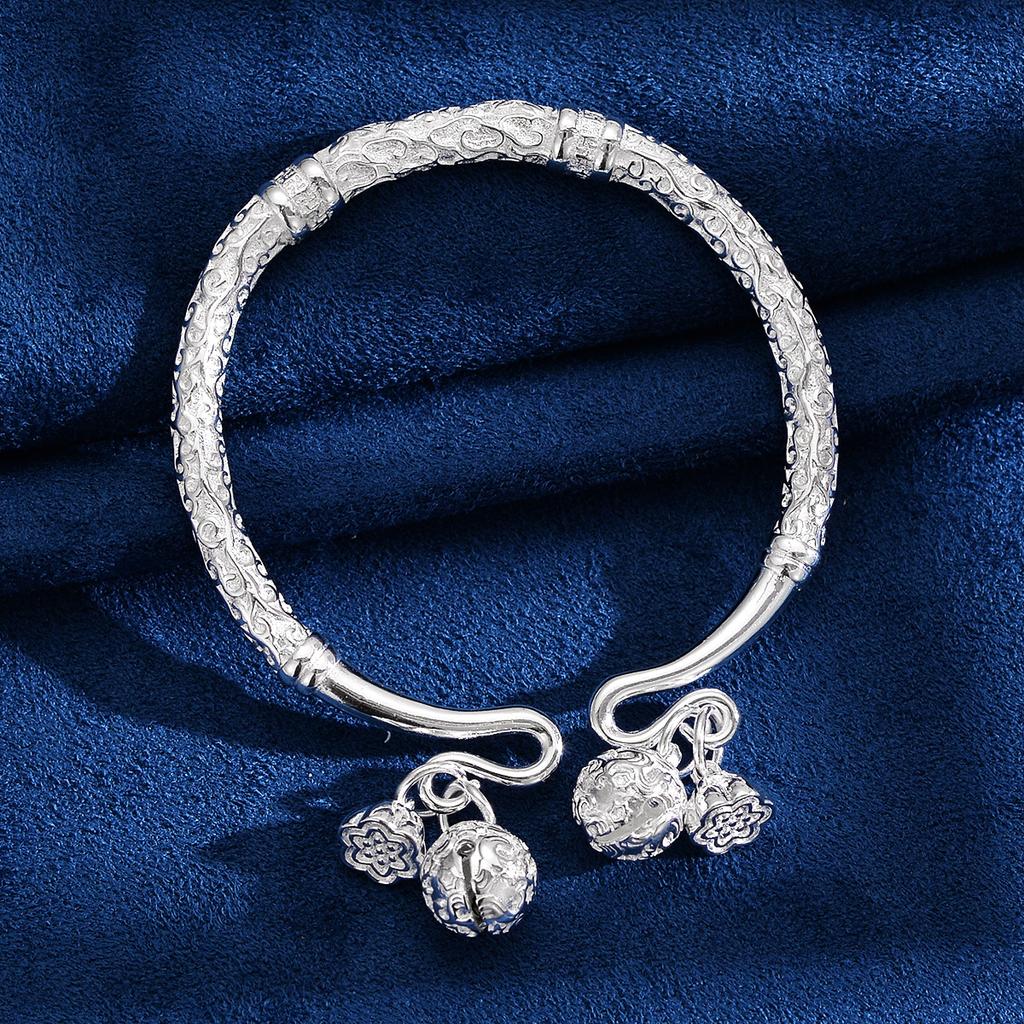 Step By Step Ring Bracelet New Double Palace Bell Bracelet Step By Step Think White Copper Plated Silver Bracelet Jewelry Birthday Gift