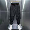 Весна Осень Мужские Брюки Ninth с эластичной резинкой на щиколотке Тонкие Свободные Боковые Карманы Однотонные Шаровары Костюмные Брюки Длинные Брюки