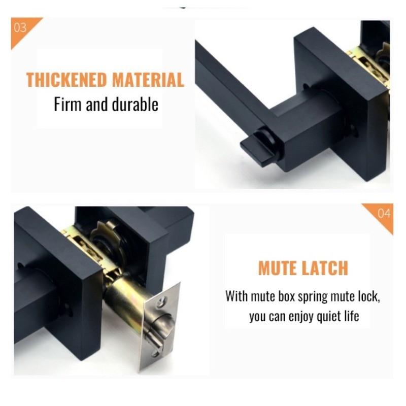 Комплект дверных замков против взлома, трубчатая ручка, цилиндрический дверной замок, механический замок для двери внутренней комнаты