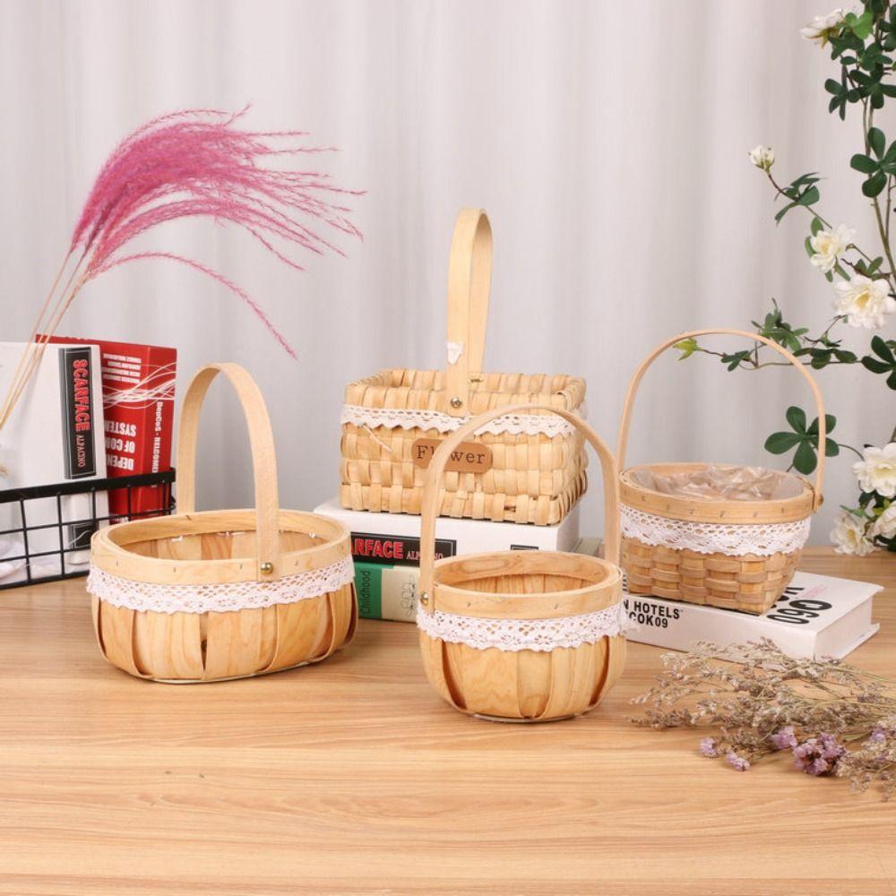 Плетеная корзина ручной работы из бумажной лозы, ручная работа, корзина для цветов, для кукол BJD / для кукол Ob11