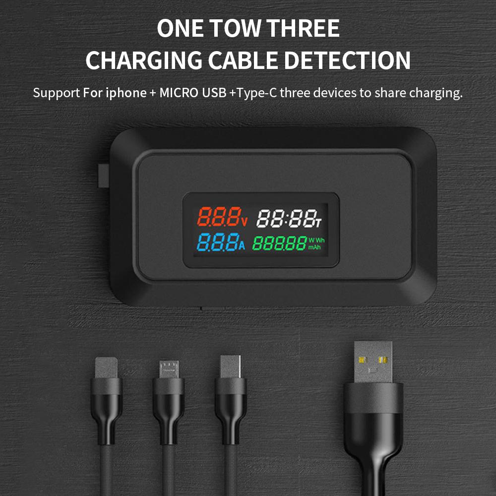 6-в-1 многофункциональный мобильный внешний аккумулятор с ЖК-экраном, измеритель напряжения, тока, мощности, емкости, Battery Doctor
