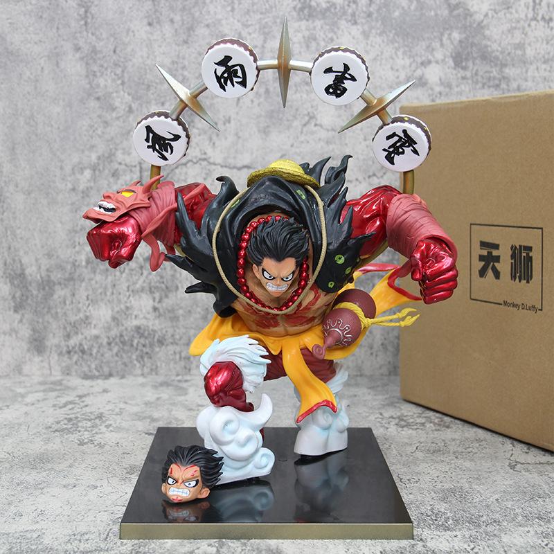 30 см Аниме Фигурка One Piece Тэнси Луффи Сцена Битвы Фигурка Действия Кукла Модель из ПВХ Игрушки Настольное Украшение Подарок