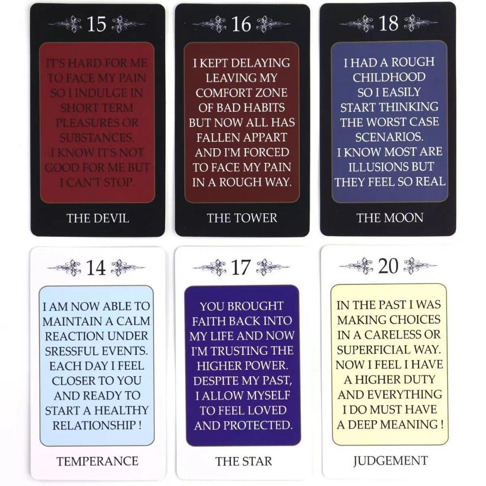 Tarot Cards with Light and Shadow Messages, Channeled Messages, Set of 78, Twin Flame / Karmic /Soulmate Cards 10.3*6cm