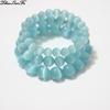 Sky Blue Cat's Eye Bracelet: Round Beads, Fresh Summer Crystal Jewelry for Women and Men