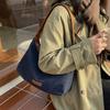 Джинсовая сумка через плечо в корейском стиле для женщин, зимняя, винтажная, повседневная, с ручкой, модная текстура и универсальные сумки для хранения