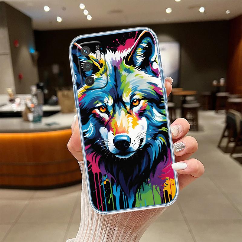 UP6 Animal Wolf Transparent Phone Case for Samsung Galaxy A04 A04S A14 A23 A34 A54 M23 M33 M52 M53