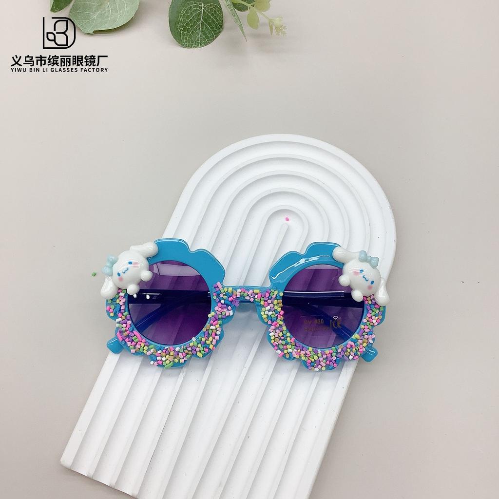 Fashion Cute Children'S Sunglasses Diy Puppy Sunscreen Uv Protection Concave Shape Baby Sunglasses Glasses