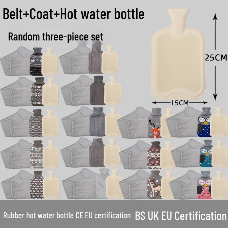 Explosion-Proof Hot Water Bottle: Rubber Design for Stomach and Feet, Long-Lasting Warmth