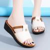 Летние женские модные сандалии на толстой подошве, кожаные домашние сандалии, женские тапочки, повседневная обувь