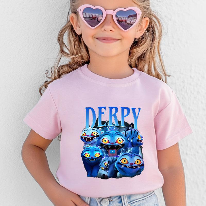 Kpop Korean Wave Witch Hunting Team Tiger Printed Children's T-shirt