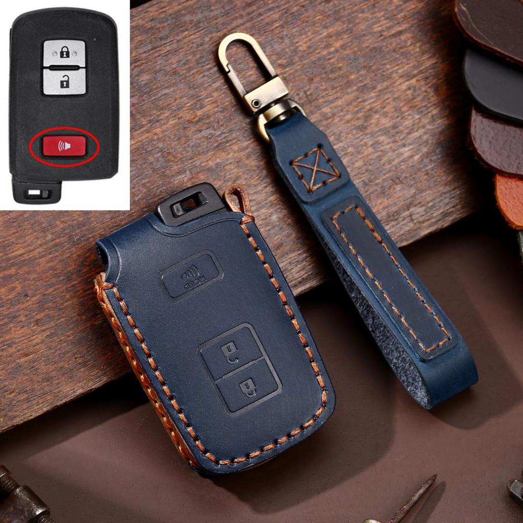 Кожаный чехол для ключей от машины для Toyota Camry Corolla RAV4 Highlander Avalon 2015-2017, защитный чехол с умным управлением, держатель