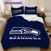 Постельное белье с узором Seattle Seahawks Комплект одеял Покрывало Наволочка Домашний Декор Подарок на День Рождения (1 пододеяльник + 2 наволочки, без наполнителя)