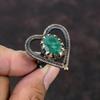 Граненое кольцо с замбийским изумрудом, кольцо из медной проволоки, регулируемое кольцо, элегантные ювелирные изделия ручной работы, кольцо из натурального драгоценного камня, медные украшения для подарка