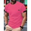 Men's 3D Printed Casual and Fashionable Short Sleeved Round Neck T-shirt for Sports, Daily Comfort, Lightweight, Breathable, and Quick Drying
