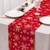 Полиэстеровая Рождественская Скатерть Снежинка Принт Покрытие для Стола Праздничный Стиль Дорожка на Стол Домашний Декор