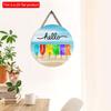 2D Flat 20*20cm 1pc Hello Summer Cool Letters Popsicle Pattern Good Quality Hanging Ornament, Cool Ocean Beach Scenery Home&Wedding&Marine Party Round