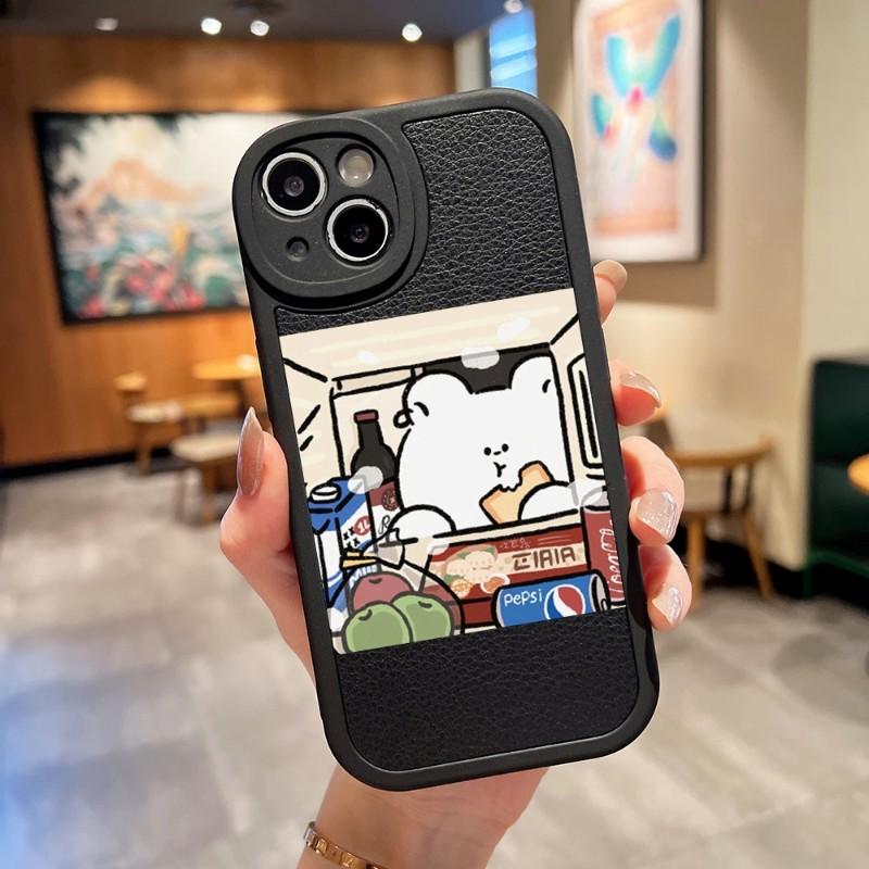 Чехол для телефона с рисунком милого медведя для Apple Iphone 13 14 Pro 11 12 Mini Max X Xr Xs 8 7 Puls, силиконовый чехол из овечьей кожи