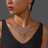 Fashion Exaggerated Personality Trendy Neck Chain Full Of Diamond Tassel Necklace Design Sense Necklace