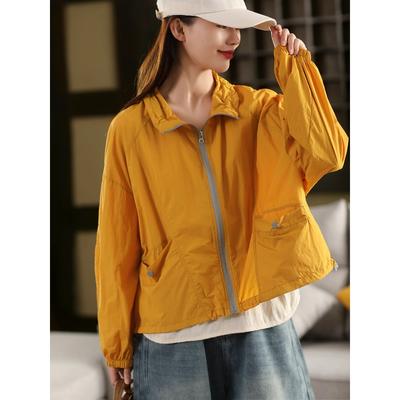 2025 Весна Новинка Большой размер Однотонная куртка Женская Куртка на молнии Повседневная с длинным рукавом Свободная верхняя одежда